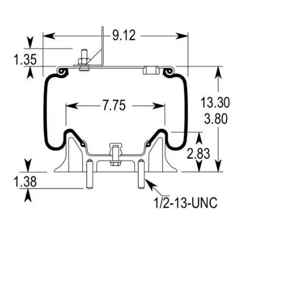 Air Spring for Kenworth Replaces K-303-16, 1R11-242, W01-358-9616