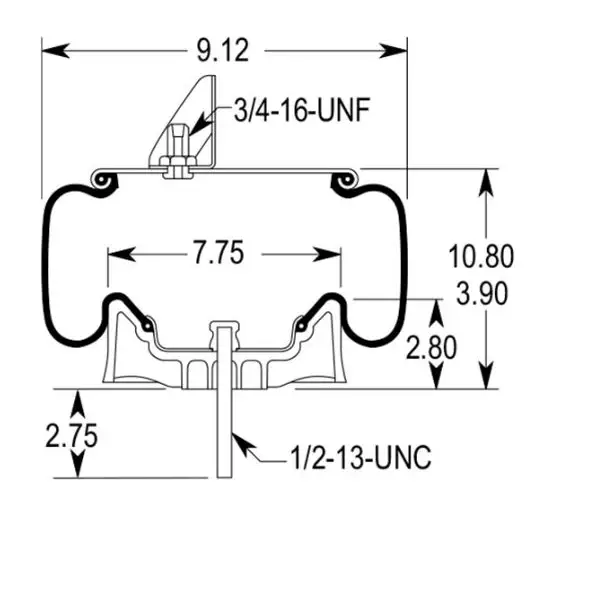 Air Spring for Kenworth Replaces K-303-18, 1R11-219, W01-358-9617