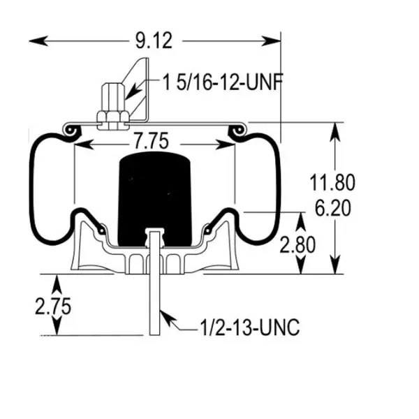 Air Spring for Kenworth Replaces K-303-23, K-303-25, 1R11-222