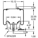 Trailer Air Spring Replaces 1R12-1093, 60271-001, W01-358-9663