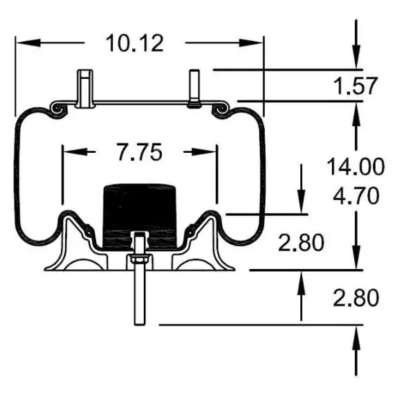 Trailer Air Spring Replaces 1R12-1047, W01-358-9807, 68151