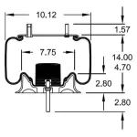 Trailer Air Spring Replaces 1R12-1047, W01-358-9807, 68151