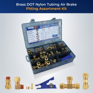 Brass DOT Nylon Tubing Air Brake Fitting Assortment Kit (101 pcs)