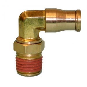 TR38SEF14 3/8 OD Tube x 1/4 NPT 90° Male Elbow Swivel Push to Connect Brass Fitting