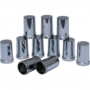 10 Pieces of 33 mm Chrome Cylinder Lug Nut Covers for Semi Trucks