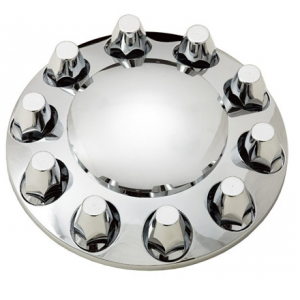 TR068-TWC Chrome Plastic Universal Front Wheel Cover with 33MM Screw-on Lug Nut Covers
