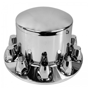 TR076-TWCR Chrome Plastic Universal Spike Rear Wheel Cover with Spike 33MM Screw-on Lug Nut Covers