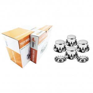 TR082-TWCS Chrome Plastic Universal Wheel Cover Set with 33MM Screw-on Lug Nut Covers with Installation Tool
